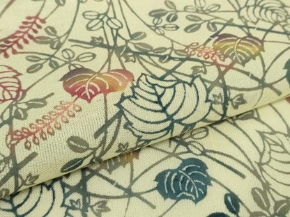 平和屋本店＊希少　夏物　人間国宝　南部芳松　堅牢紅型　小紋　小千谷織物　花唐草文　証紙付き　逸品　DZAB8218kh6