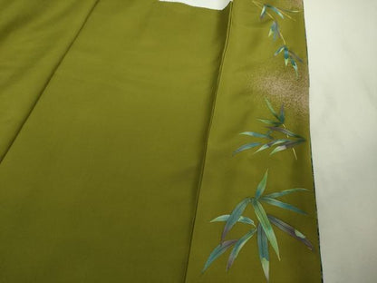 平和屋本店●極上　漆工芸作家　金森一博　訪問着　笹竹文　暈し染め　銀糸　さが美扱い　逸品　DZAB8221kh6