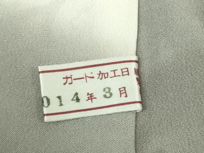 平和屋本店●極上　小紋　仏画　菩薩　獅子　乱菊地紋　灰白色地　逸品　DZAB8223kh6