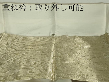 平和屋本店●希少　訪問着　手描き　ツタンカーメン　練色地　金彩　逸品　DZAB8224kh6