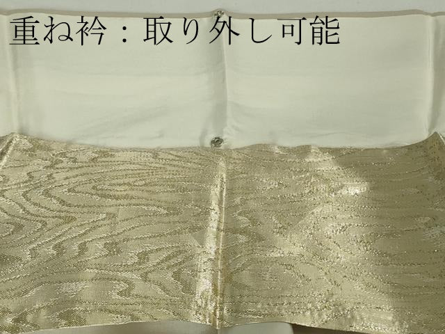 平和屋本店●希少　訪問着　手描き　ツタンカーメン　練色地　金彩　逸品　DZAB8224kh6