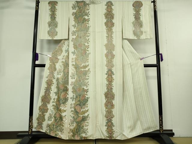 平和屋本店●極上　中国三大刺繍　スワトウ刺繍　汕頭刺繍　総刺繍　訪問着　更紗花文　暈し染め　金糸　逸品　DZAB8225kh6
