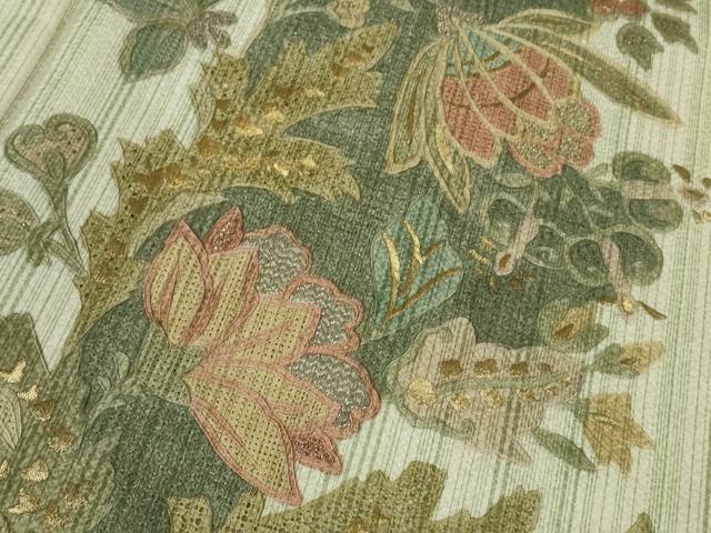 平和屋本店●極上　中国三大刺繍　スワトウ刺繍　汕頭刺繍　総刺繍　訪問着　更紗花文　暈し染め　金糸　逸品　DZAB8225kh6