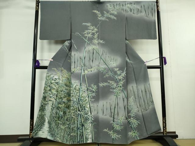 平和屋本店○極上 訪問着 手描き 竹林 暈し染め 逸品 未使用 DZAB8229kh6