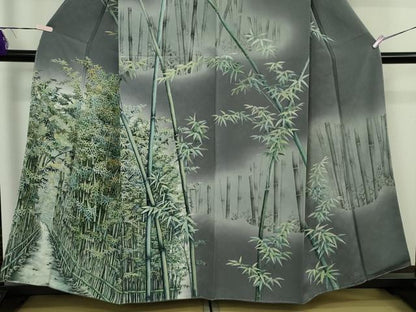 平和屋本店●極上　訪問着　手描き　竹林　暈し染め　逸品　未使用　DZAB8229kh6
