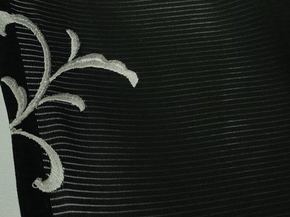 平和屋本店＊極上　夏物　訪問着　絽　総刺繍　洋花文　黒地　金銀糸　ロング丈　逸品　未使用　DZAB8234kh6