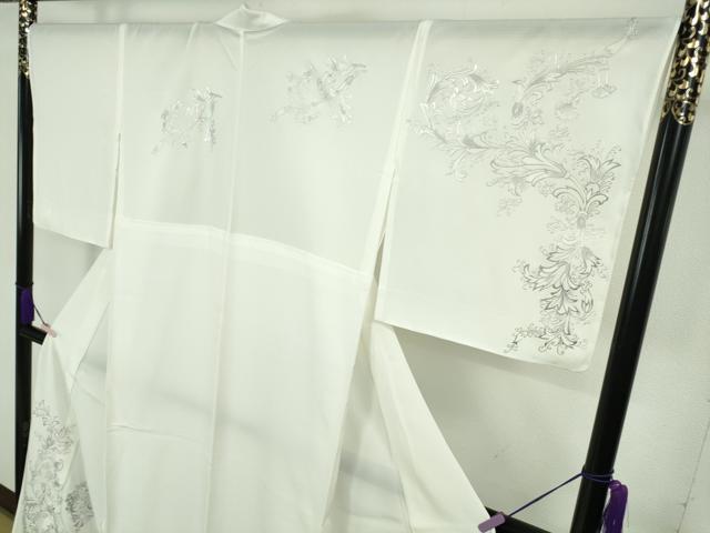 平和屋本店＊極上　夏物　訪問着　絽　更紗花文　白地　銀彩　ロング丈　逸品　未使用　DZAB8239kh6