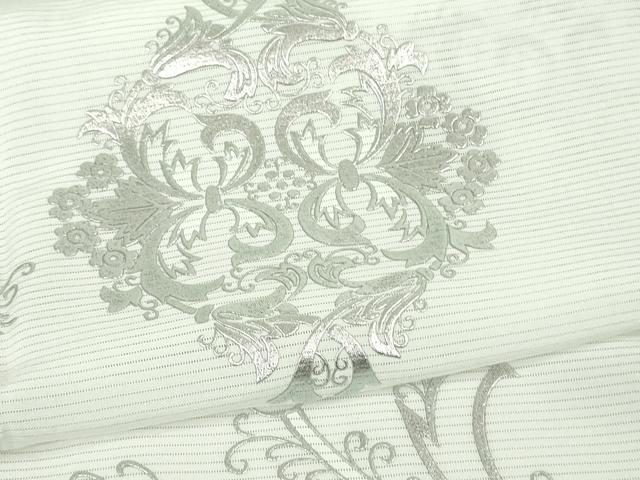 平和屋本店＊極上　夏物　訪問着　絽　更紗花文　白地　銀彩　ロング丈　逸品　未使用　DZAB8239kh6