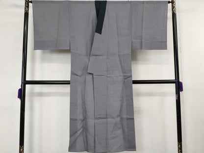 平和屋着物＊極上　夏物　男性　本場小千谷ちぢみ　麻　長襦袢　和光謹製　鈍色　反端付き　逸品　未使用　DZAB8243kh6