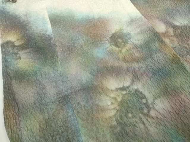 平和屋着物∞極上　道中着　ロング丈　ふくれ織　暈し染め　逸品　DZAB8244kh6