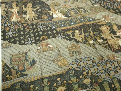 平和屋本店●極上　中国三大刺繍　スワトウ刺繍　汕頭刺繍　訪問着　エジプト壁画文様　金糸　金通し地　逸品　DZAB8249kh6