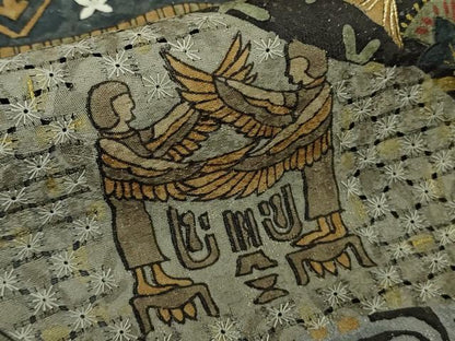 平和屋本店●極上　中国三大刺繍　スワトウ刺繍　汕頭刺繍　訪問着　エジプト壁画文様　金糸　金通し地　逸品　DZAB8249kh6