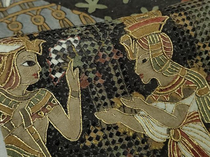 平和屋本店●極上　中国三大刺繍　スワトウ刺繍　汕頭刺繍　訪問着　エジプト壁画文様　金糸　金通し地　逸品　DZAB8249kh6