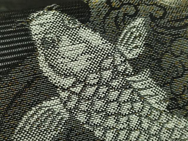 平和屋着物＊極上　夏物　六通柄袋帯　鯉　コイ　黒地　金糸　逸品　DZAB8252kh6