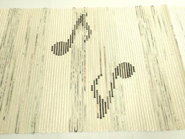 平和屋着物●極上　八寸名古屋帯　裂き織　音符　逸品　DZAB8270kh6