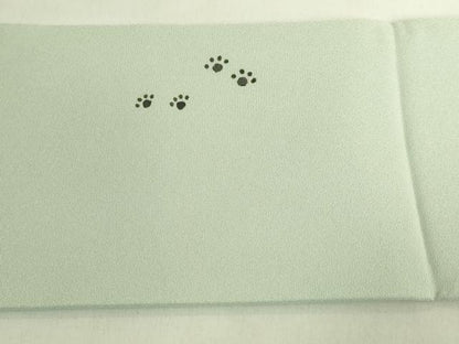 平和屋着物●極上　九寸名古屋帯　手描き　子犬　四つ葉のクローバー　逸品　未使用　DZAB8274kh6