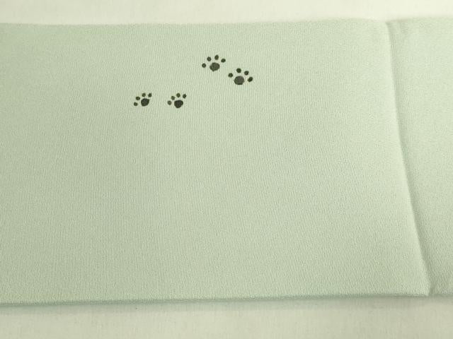 平和屋着物●極上　九寸名古屋帯　手描き　子犬　四つ葉のクローバー　逸品　未使用　DZAB8274kh6