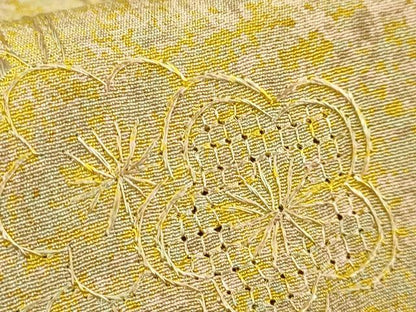平和屋着物∞極上　中国三大刺繍　スワトウ刺繍　汕頭刺繍　道中着　ロング丈　草花文　逸品　DZAB8284kh6