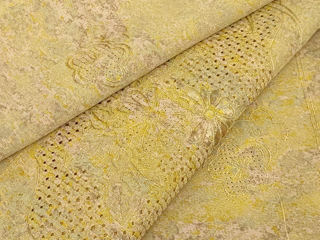 平和屋着物∞極上　中国三大刺繍　スワトウ刺繍　汕頭刺繍　道中着　ロング丈　草花文　逸品　DZAB8284kh6
