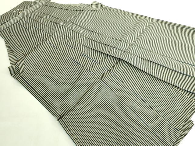 平和屋着物●極上　男性　馬乗り袴　宝鳳平　寿峯作　縞　逸品　DZAB8301kh6