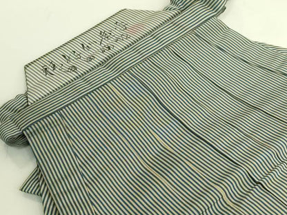 平和屋着物●極上　男性　人間国宝　甲田綏郎　精好仙台平　行灯袴　縞　逸品　DZAB8302kh6
