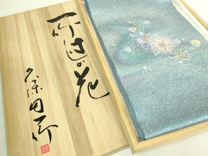平和屋本店●極上　初代　久保田一竹　幻の辻が花　太鼓柄袋帯　金通し地　反端・共箱付き　逸品　未使用　DZAB8305kh6