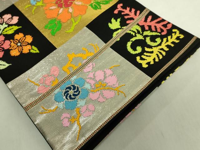 平和屋本店●極上　龍村美術織物　たつむら　六通柄　本袋帯　陽花元禄文　黒地　金銀糸　共箱付き　逸品　DZAB8307kh6