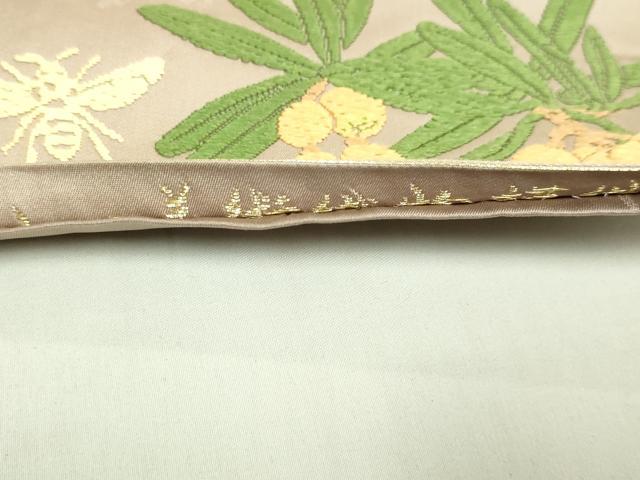 平和屋本店●極上　皇室・伊勢神宮御用　御御帯　山口美術織物　山口弘躬　太鼓柄袋帯　唐織　四季果実文　共箱付き　逸品　DZAB8309kh6