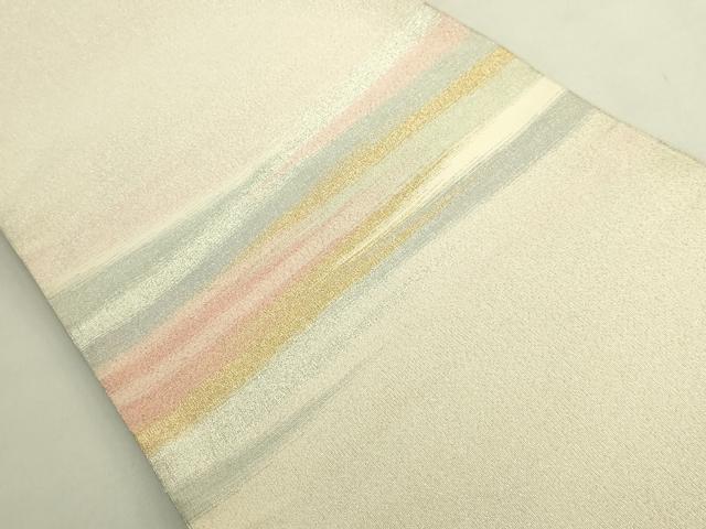 平和屋本店●極上　名門　安田綴れ　爪織本綴帯　八寸名古屋帯　彩雲ガスミ　金銀糸　保証書・共箱付き　逸品　未使用　DZAB8316kh6