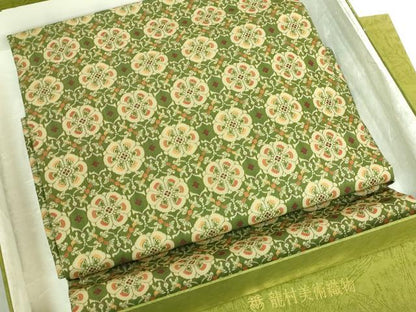 平和屋本店●極上　龍村美術織物　つけ帯　花鳥梅花文錦　共箱付き　逸品　DZAB8317kh6