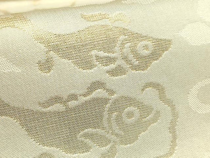 平和屋着物●極上　洛風林　工芸帯地　六通柄袋帯　花鳥文　魚　金糸　逸品　DZAB8330kh6