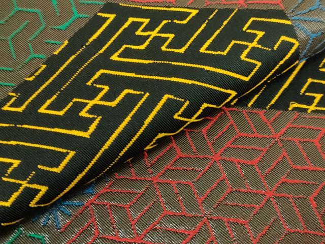 平和屋着物●極上　洛風林　工芸帯地　六通柄　本袋帯　亀甲吉祥文　黒地　逸品　DZAB8332kh6