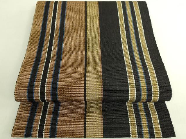 平和屋着物＊極上　夏物　絹藤布　八寸名古屋帯　間道　黒地　逸品　DZAB8338kh6