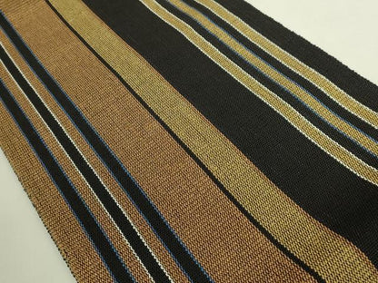 平和屋着物＊極上　夏物　絹藤布　八寸名古屋帯　間道　黒地　逸品　DZAB8338kh6