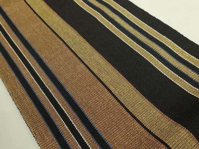 平和屋着物＊極上　夏物　絹藤布　八寸名古屋帯　間道　黒地　逸品　DZAB8338kh6