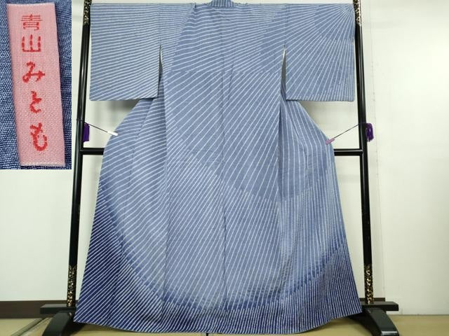 平和屋本店●極上　青山みとも　結城紬　訪問着　絞り　暈し染め　たとう紙付き　逸品　DZAB8352kh6