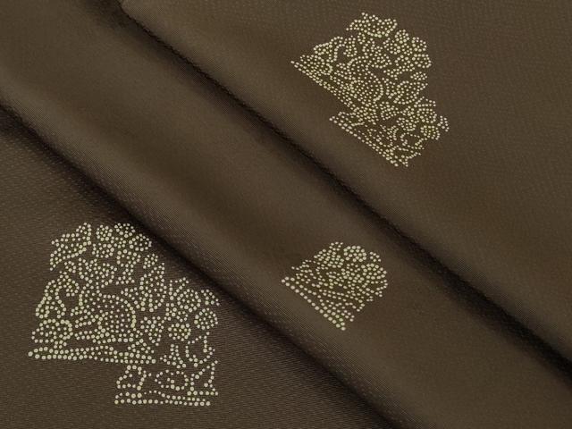 平和屋着物●極上　印傳　小紋　名物裂　兎　涅色地　ロング丈　逸品　未使用　DZAB8353kh6