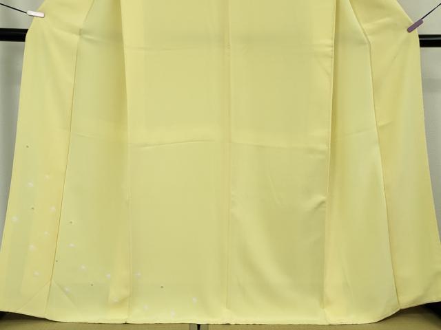 平和屋着物●極上　訪問着　絞り　淡黄色地　反端付き　逸品　未使用　DZAB8354kh6