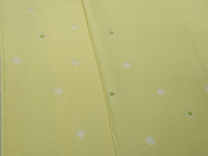 平和屋着物●極上　訪問着　絞り　淡黄色地　反端付き　逸品　未使用　DZAB8354kh6