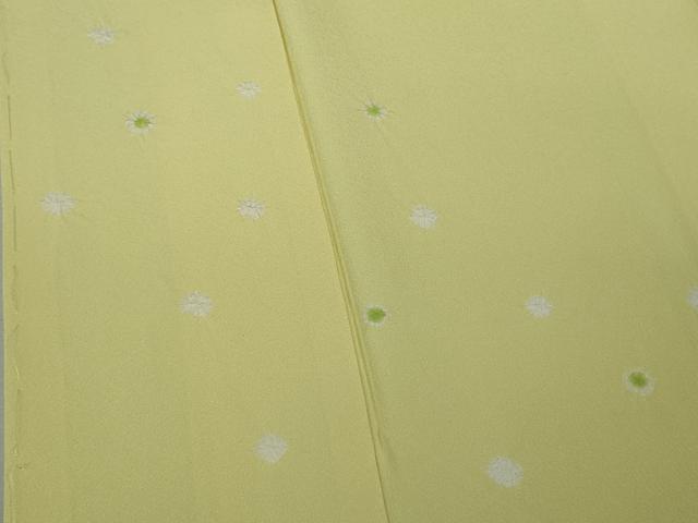 平和屋着物●極上　訪問着　絞り　淡黄色地　反端付き　逸品　未使用　DZAB8354kh6