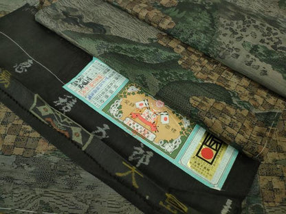 平和屋本店●極上　白泥染の第一人者・絣の魔術師　恵積五郎　本場大島紬　恵大島織物謹製　9マルキ　証紙付き　逸品　未使用　DZAB8355kh6