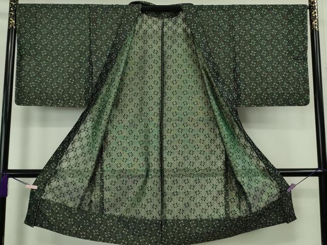 平和屋本店∞極上　西陣きもの會 長羽織 スリーシーズン 春夏秋　塵除け　紗　変幻花七宝　キララ箔　反端付き　逸品　未使用　DZAB8356kh6