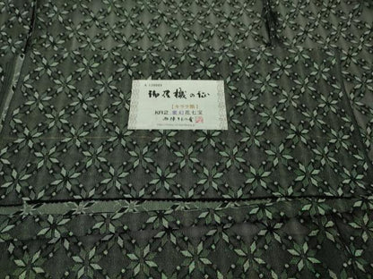 平和屋本店∞極上　西陣きもの會 長羽織 スリーシーズン 春夏秋　塵除け　紗　変幻花七宝　キララ箔　反端付き　逸品　未使用　DZAB8356kh6