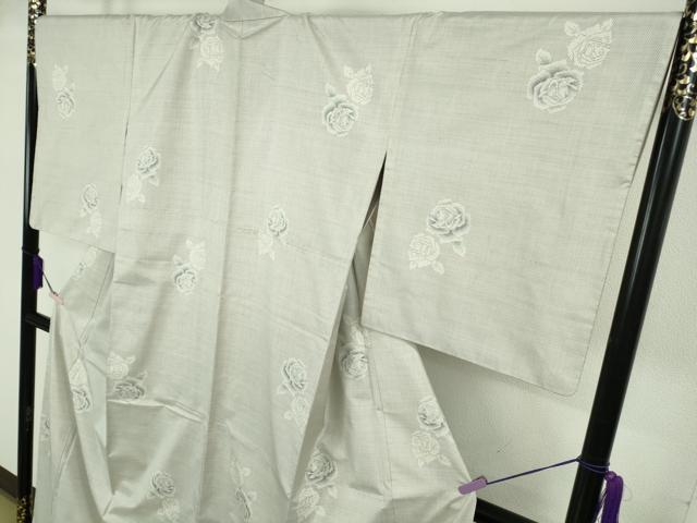 平和屋本店●極上　銀座もとじ　本場大島紬　白大島　薔薇　バラ　逸品　DZAB8360kh6