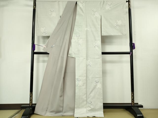 平和屋本店●極上　銀座もとじ　本場大島紬　白大島　薔薇　バラ　逸品　DZAB8360kh6