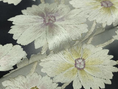 平和屋本店●極上　訪問着　総手刺繍　枝菊　濃紺地　暈し染め　金銀糸　逸品　DZAB8369kh6