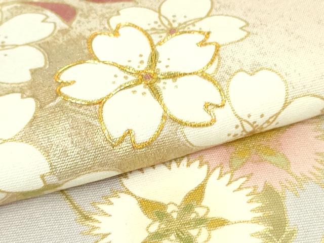 平和屋本店●極上　訪問着　駒刺繍　枝桜　枝菊　暈し染め　金彩　逸品　DZAB8379kh6