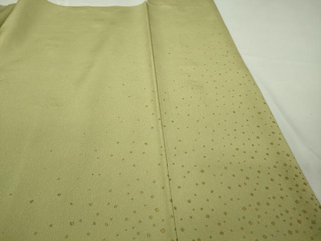 平和屋本店●極上　人間国宝　福田喜三郎　訪問着　刺繍　葡萄唐草文　草色　金彩　縮緬地　大丸扱い　逸品　DZAB8380kh6