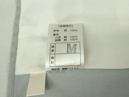 平和屋着物●極上　小紋　葵　七宝地紋　薄い秘色色地　逸品　DZAB8383kh6