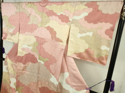 平和屋本店●極上　皇室献上作家　藤井寛　訪問着　駒刺繍　雲重ね　金彩　逸品　DZAB8384kh6